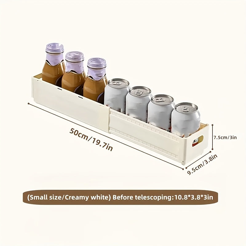 2\u002F3pcs Expandable White Foldable Stackable Plastic Bin - Adjustable Shelf Baskets & Storage Containers With Handles, White Storage Boxes, Desk & Drawer Organizer for Home Storage