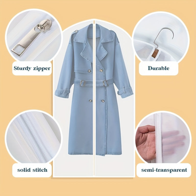 10pcs Set Of Clothes Dust Protection Cover for Wardrobe Storage Hanging Clothes Bag, Portable Clothes Storage Bag, Travel Home Use