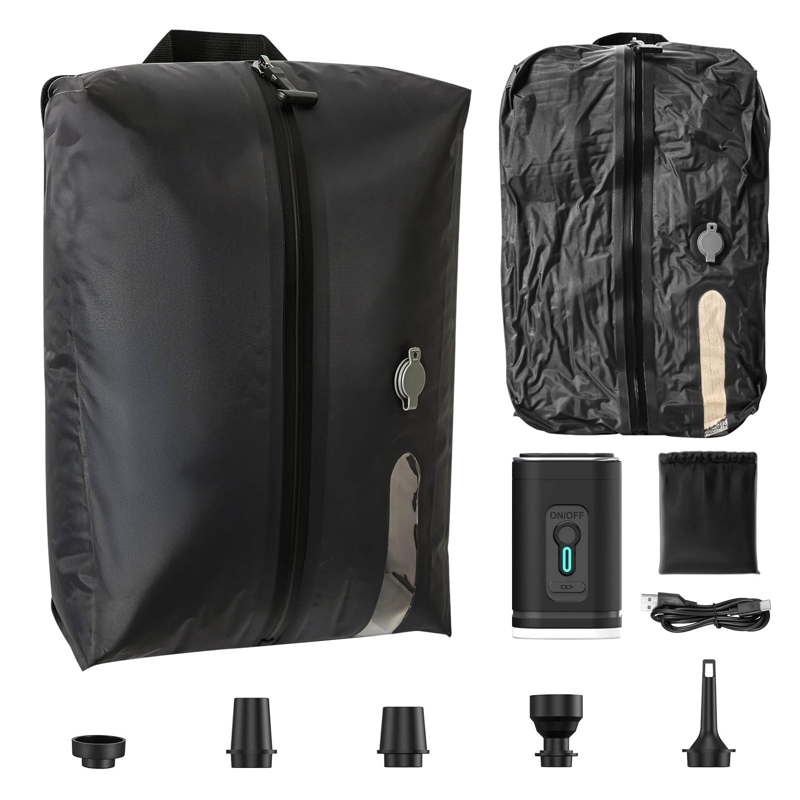 4.49gal IPX7 Waterproof Travel Electric Vacuum Compression Bag | Pump, 50% Space-Saving, Fits Suitcases, Backpacks, Carry-On Luggage, Ideal for Travel and Business Trips, Zipper Closure, Nylon Material, Charging