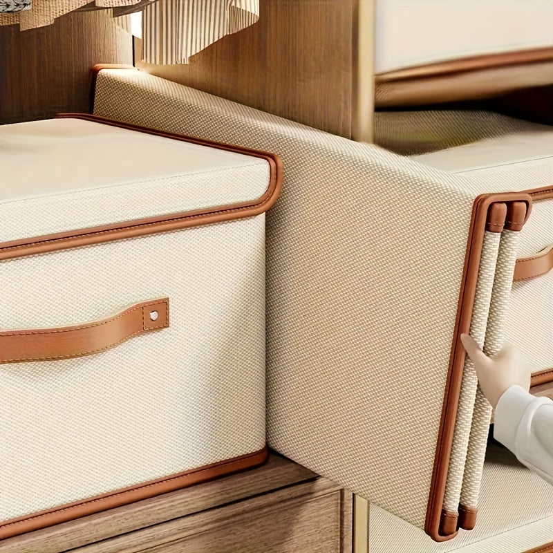 2-Pack Large Foldable Storage Bins With Lids, Multifunctional Clothes Organizer For Travel, Home, Dorm, Bedroom, Closet, Under-Bed Storage