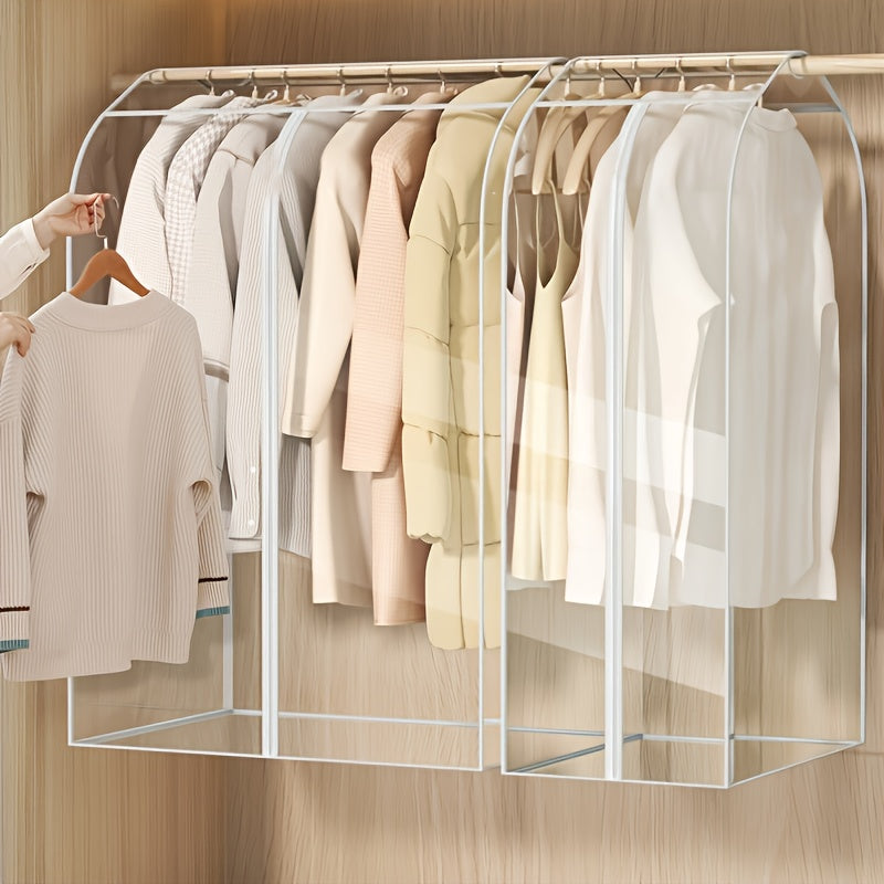 Fully Transparent Three-dimensional Clothes Dust Cover, Hanging Clothes Bag, Suitable for Coat, Dress And Other Storage, Thickened Washable Waterproof Cover