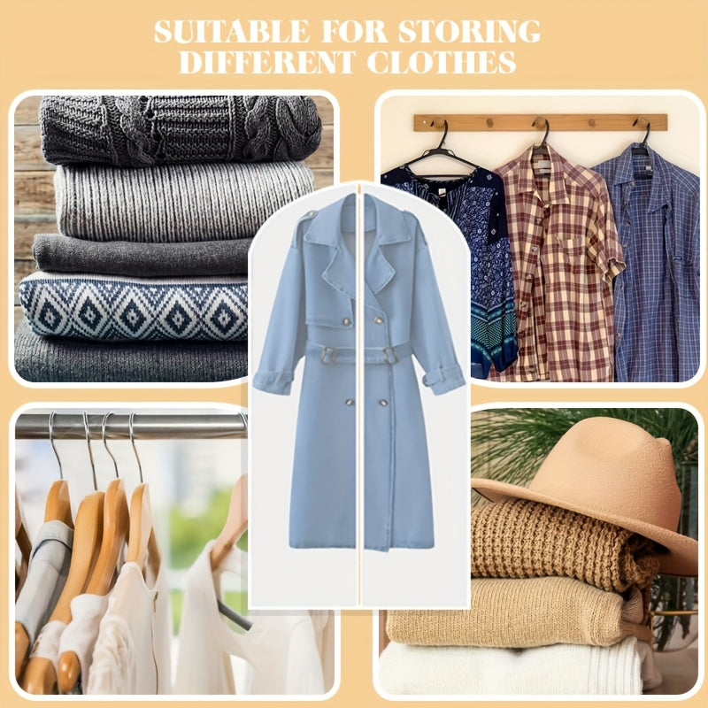 10pcs Set Of Clothes Dust Protection Cover for Wardrobe Storage Hanging Clothes Bag, Portable Clothes Storage Bag, Travel Home Use