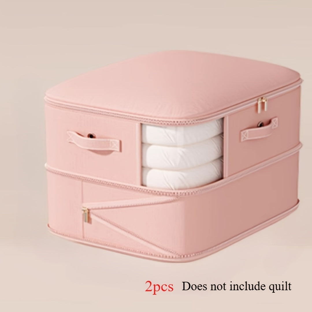 2pcs Large Transparent Vacuum Storage Bag With Perspective Window And Air Pump Valve - Space Saving Compression Blanket, Clothing, Seasonal Organization Zipper Closure, Home Organization, Convenient Organization, Sturdy Structure, Home Storage