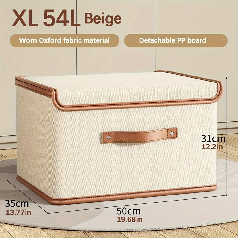 2-Pack Large Foldable Storage Bins With Lids, Multifunctional Clothes Organizer For Travel, Home, Dorm, Bedroom, Closet, Under-Bed Storage