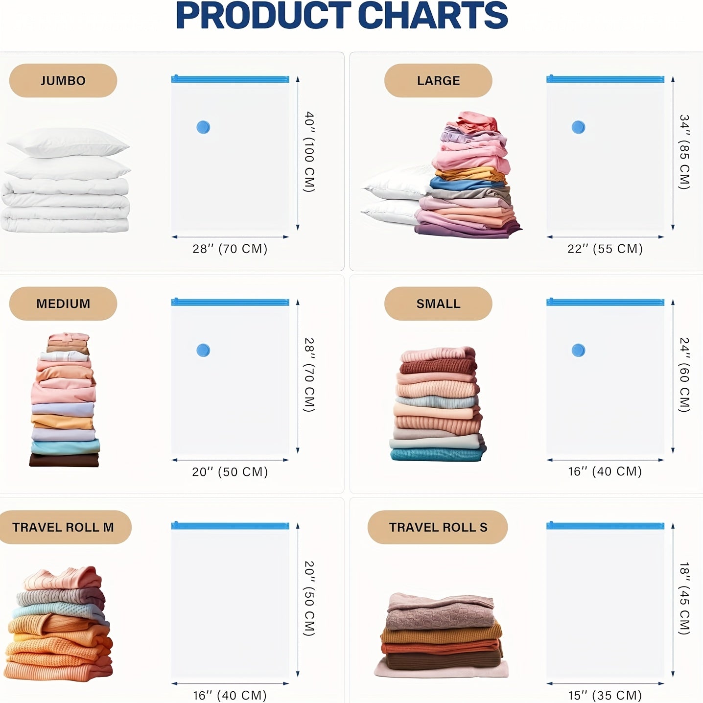 Vacuum Storage Bags, 8pack-Jumbo Space Saver Vacuum Storage Bags, Vacuum Seal Bags For Clothing, Clothes, Comforters And Blankets Transparent, Space Saver Bags