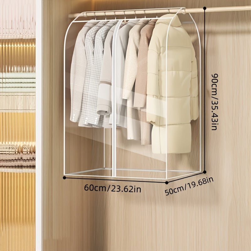 Fully Transparent Three-dimensional Clothes Dust Cover, Hanging Clothes Bag, Suitable for Coat, Dress And Other Storage, Thickened Washable Waterproof Cover