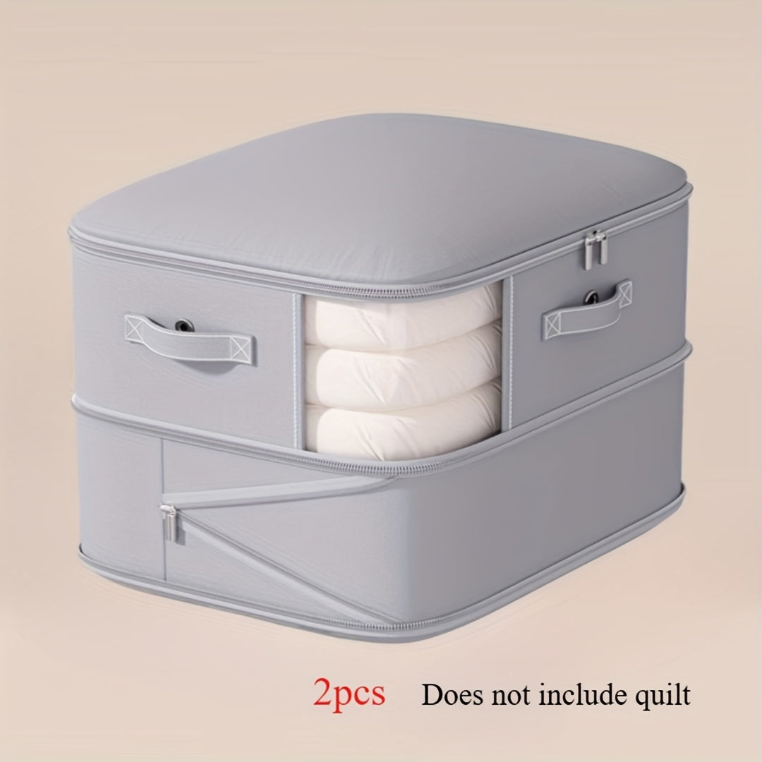 2pcs Large Transparent Vacuum Storage Bag With Perspective Window And Air Pump Valve - Space Saving Compression Blanket, Clothing, Seasonal Organization Zipper Closure, Home Organization, Convenient Organization, Sturdy Structure, Home Storage