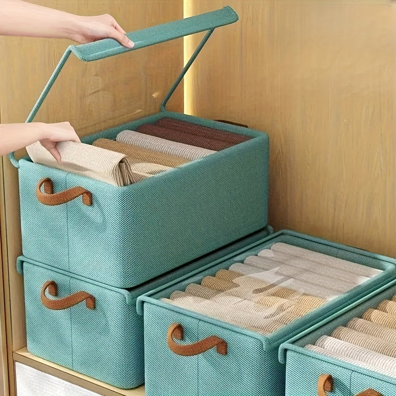 4\u002F2pcs Large Cationic Fabric Storage Box, Foldable Flat Design with Visible Lid and Handles, Space-Saving Closet Organizer for Clothes, Blankets, Bedding & Toys, Dormitory or Under-Bed Storage, Under-Bed Storage