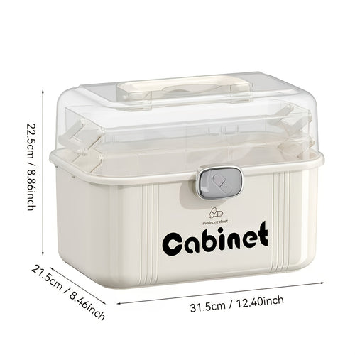 1pc Large-Capacity Multi-Tier Plastic Storage Box with Layers - Heavy-Duty Transparent Organizer Suitable for Medicines, Office Supplies, Sewing Kits, Bathroom Essentials - Portable & Easy-Clean for Home & Travel