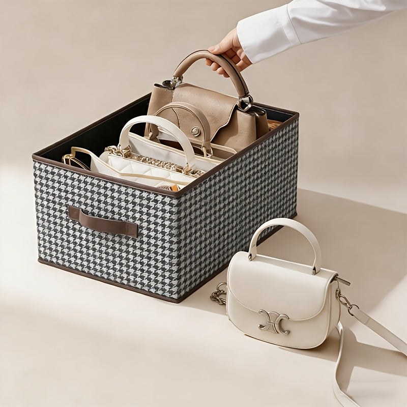 High-quality Large Fabric Foldable Storage Boxand Handle, Washable Storage Organizer Container Basket Cube with Lid, Suitable for Bedroom Closet Office, Under-Bed Storage