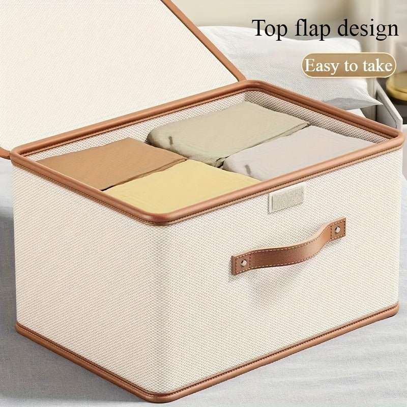 2-Pack Large Foldable Storage Bins With Lids, Multifunctional Clothes Organizer For Travel, Home, Dorm, Bedroom, Closet, Under-Bed Storage