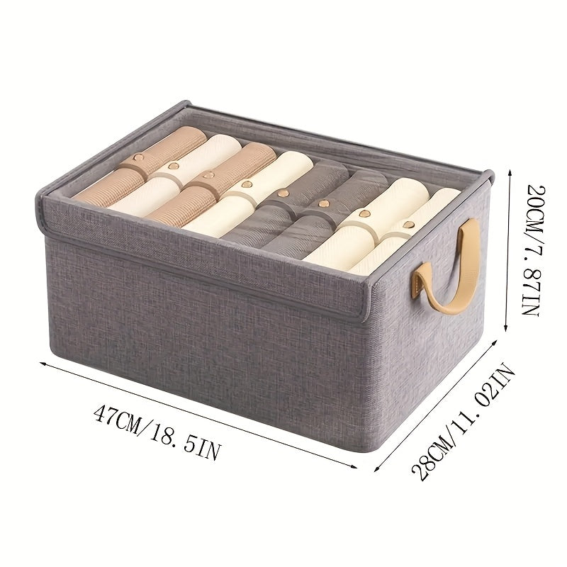 4\u002F2pcs Large Cationic Fabric Storage Box, Foldable Flat Design with Visible Lid and Handles, Space-Saving Closet Organizer for Clothes, Blankets, Bedding & Toys, Dormitory or Under-Bed Storage, Under-Bed Storage