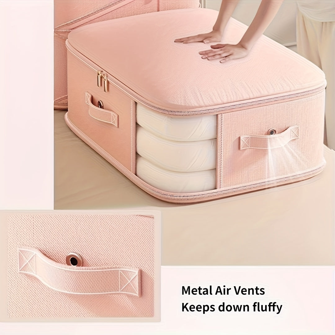 2pcs Large Transparent Vacuum Storage Bag With Perspective Window And Air Pump Valve - Space Saving Compression Blanket, Clothing, Seasonal Organization Zipper Closure, Home Organization, Convenient Organization, Sturdy Structure, Home Storage