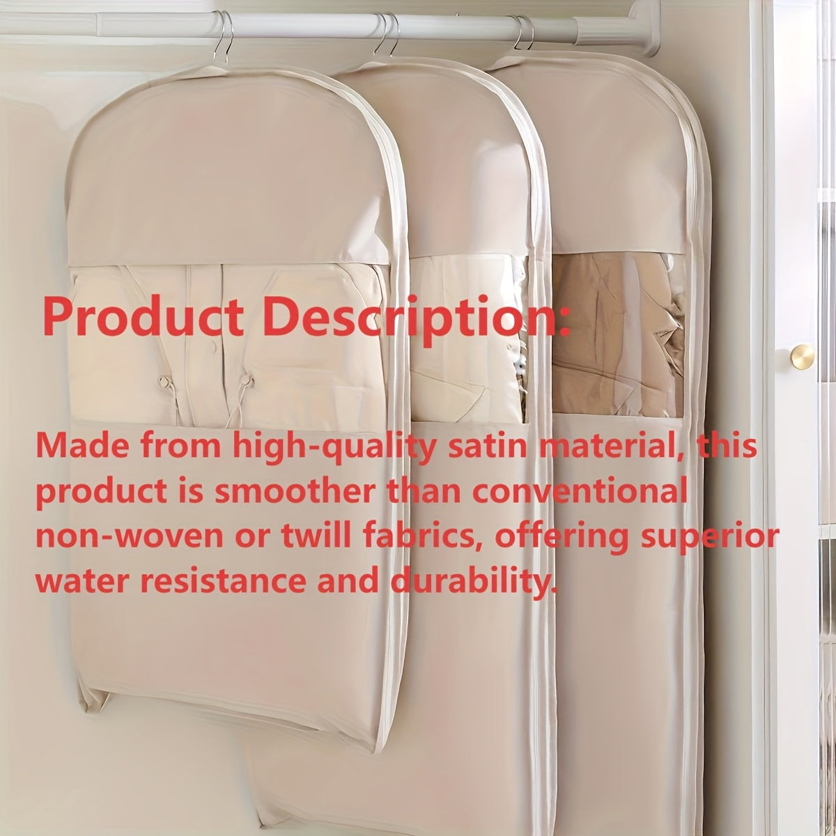 1pc Compressible Suspended Garment Bag with Transparent Window-Space - Saving Storage for Coats, And Suits, 27 Inches Or MoreHeight, Ideal for Closet Organizing, Closet Storage Boxes-Transparent Window Design - Zipper Closure, Clothes Storage Rack