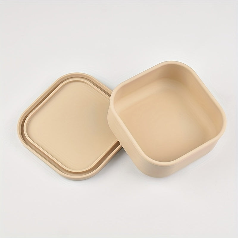500ml\u002F17oz Large Capacity Square Silicone Food Storage Box with Leak-Proof Lid- Microwave and Freezer Safe, High and Low Temperature Resistant Lunch Box, Suitable for Some Microwaves\u002FOvens, Flexible and Durable,