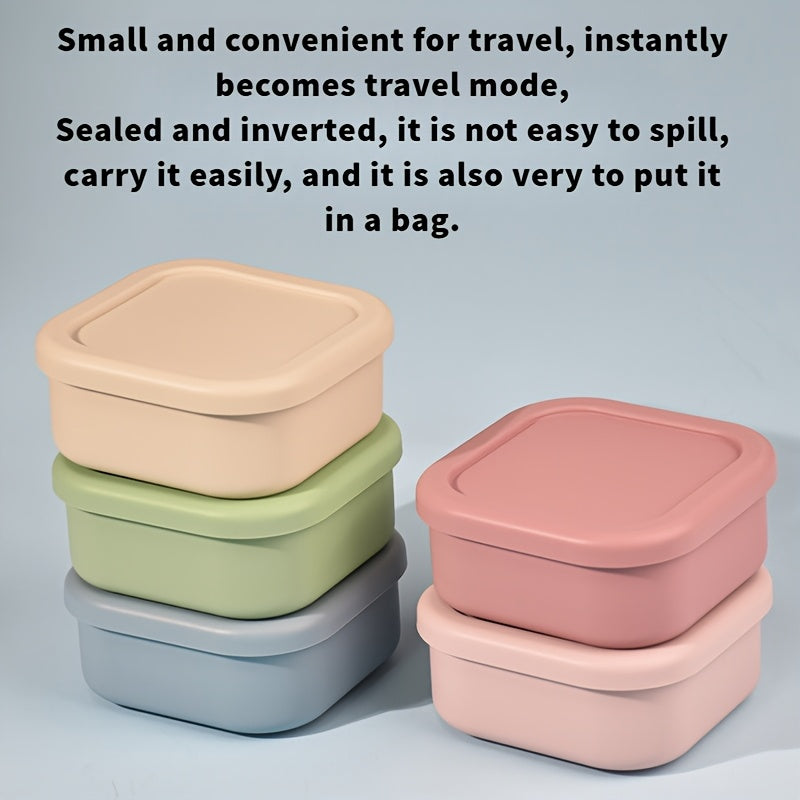 500ml\u002F17oz Large Capacity Square Silicone Food Storage Box with Leak-Proof Lid- Microwave and Freezer Safe, High and Low Temperature Resistant Lunch Box, Suitable for Some Microwaves\u002FOvens, Flexible and Durable,