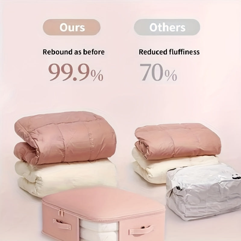 2pcs Large Transparent Vacuum Storage Bag With Perspective Window And Air Pump Valve - Space Saving Compression Blanket, Clothing, Seasonal Organization Zipper Closure, Home Organization, Convenient Organization, Sturdy Structure, Home Storage